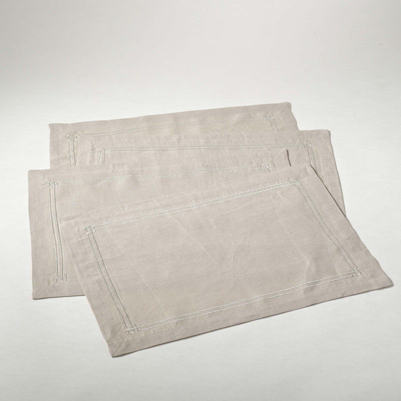 Saro Kaitlyn Embroidered Design Linen Placemat & Reviews Wayfair